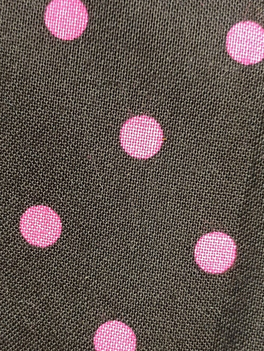 New Black Fabric with Pink Polka Dots Measurement Is 45" Wide By 30" Long